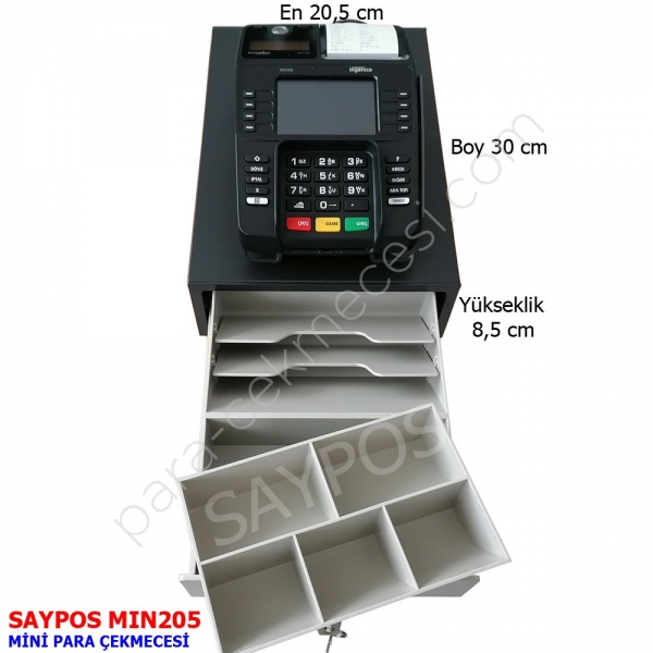 İngenico Mini Para Çekmecesi iDE280-iWE280 Yazarkasa Para Kasası 20,5x30x8,5cm